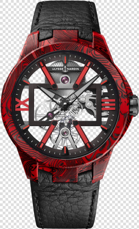 Ulysse Nardin Executive Skeleton X Carbon Magma Men’s   Ulysse Nardin Skeleton X Black  HD Png DownloadTransparent PNG