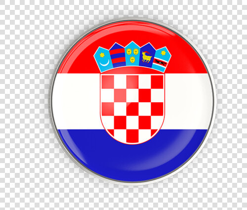 Round Button With Metal Frame   Croatian Flag  HD Png DownloadTransparent PNG