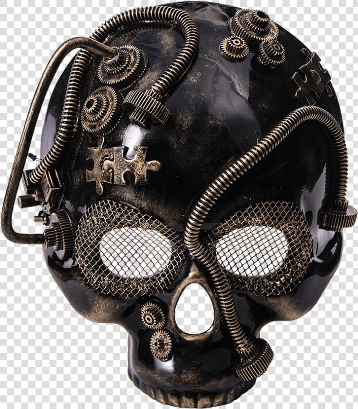 Golden Steampunk Skull Half Mask   Plaster Mask Skull  HD Png DownloadTransparent PNG