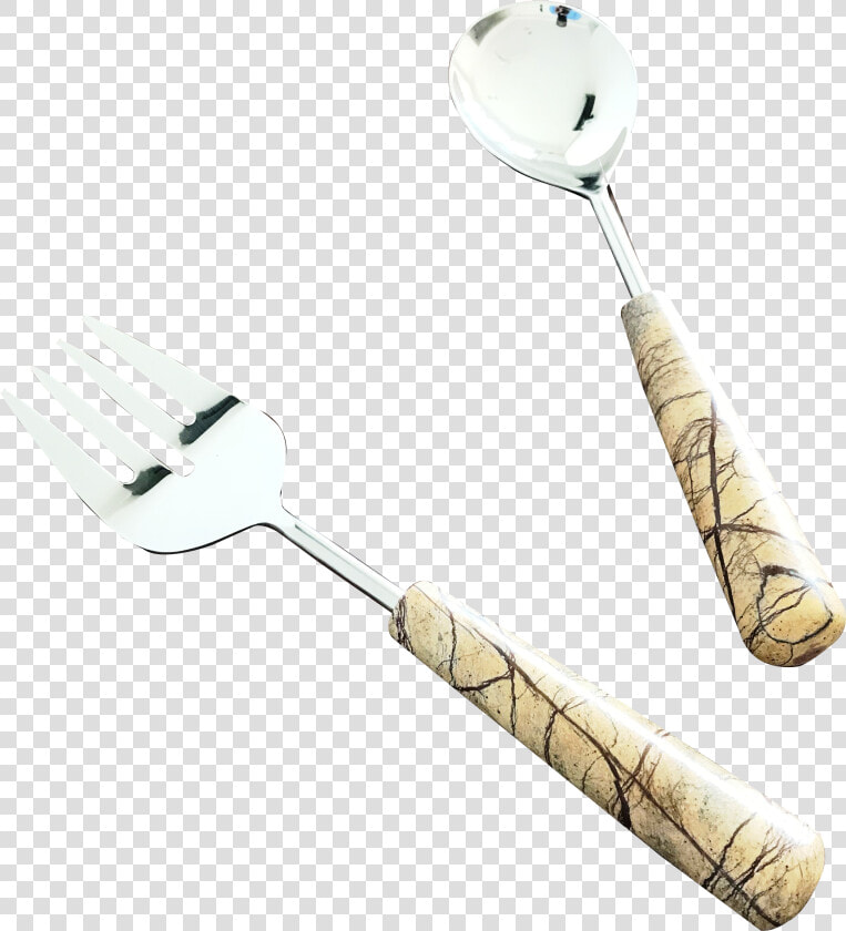 Brown Forest Marble Stone Tear Drop Shape Handles Salad   Fork  HD Png DownloadTransparent PNG