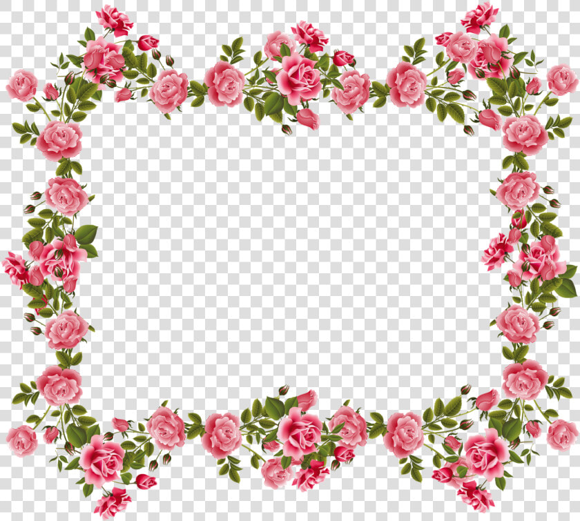 Romantic Pink Flower Border Png Image   Old Rose Border Design  Transparent PngTransparent PNG