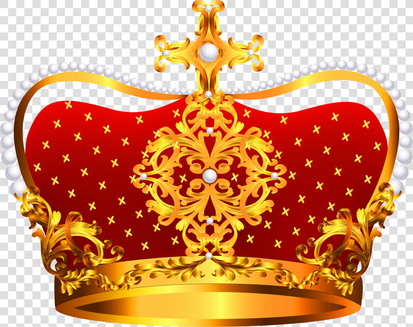 Gold And Red Crown With Pearls Png Clipart   Red Crown Png  Transparent PngTransparent PNG