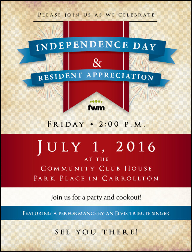 Independence Day And Resident Appreciation Party At   Poster  HD Png DownloadTransparent PNG