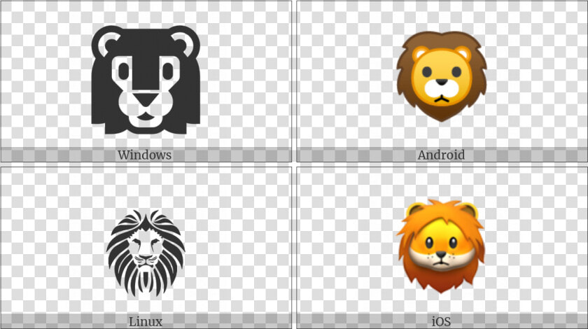 Lion Face On Various Operating Systems   Smiley  HD Png DownloadTransparent PNG