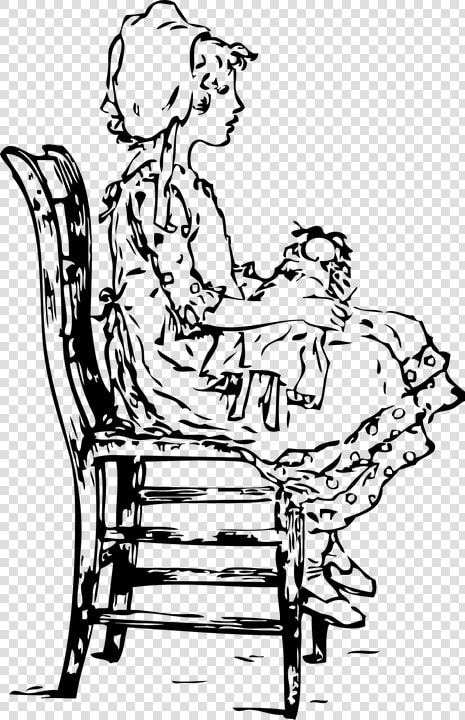 Girl  Holding Child  Baby  Sitting  Chair   Girl And A Chair Clip Art  HD Png DownloadTransparent PNG