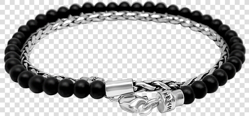 Sterling Silver Double Wrap Bracelet Black Matte Onyx   Bracciale Croce Brosway Uomo  HD Png DownloadTransparent PNG