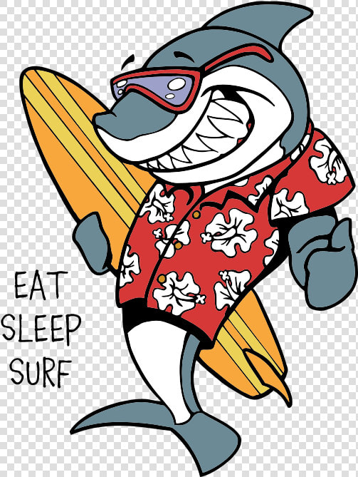 Big Wave Surfing Shark Biarritz Clip Art   Surfing Shark Cartoon  HD Png DownloadTransparent PNG