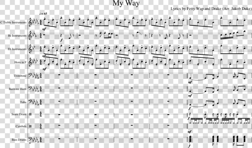 Fetty Wap My Way Sheet Music  HD Png DownloadTransparent PNG