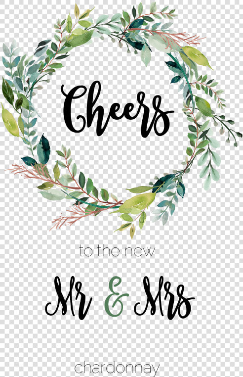 Mr  amp  Mrs Wedding Wreath   Watercolor Leaf Wreath Png  Transparent PngTransparent PNG