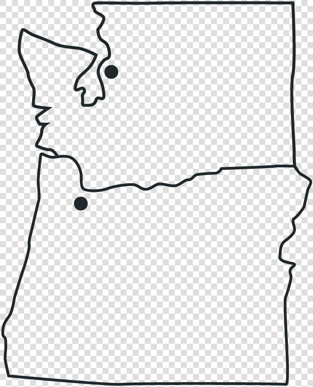 Oregon Washington Map   Washington Oregon Map Black And White  HD Png DownloadTransparent PNG