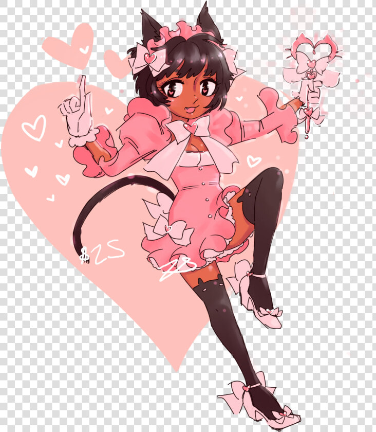 For This One I Made A Magical Cat Girl With Lots Of   Cartoon  HD Png DownloadTransparent PNG