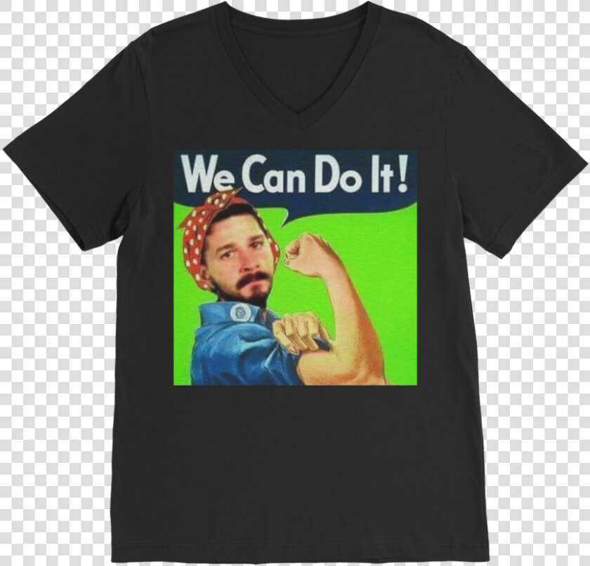 We Can Do It Meme ﻿classic V Neck T Shirt Class Lazyload   Shia Labeouf We Can Do  HD Png DownloadTransparent PNG