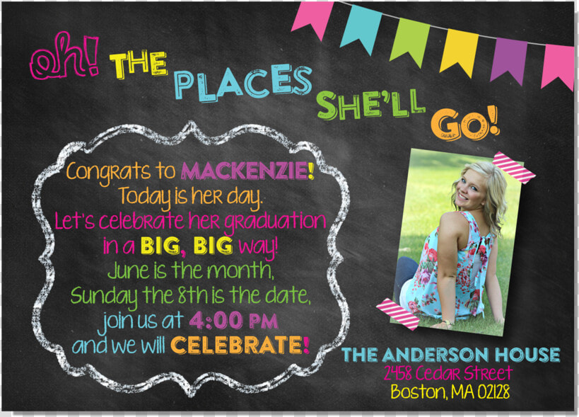 Dr    seuss   Oh The Places You Ll Go Graduation Invitations  HD Png DownloadTransparent PNG