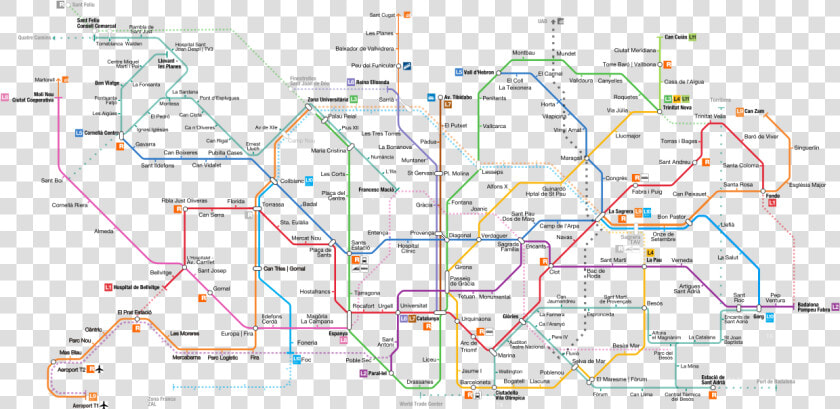 Mapa Del Metro De Barcelona Actualizado En   Barcelona Metro Map  HD Png DownloadTransparent PNG