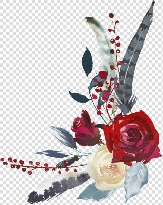 Pintado A Mano De Rojo Y Rosa Blanca Flores Png Transparente   Rosas Para Decorar Png  Png DownloadTransparent PNG