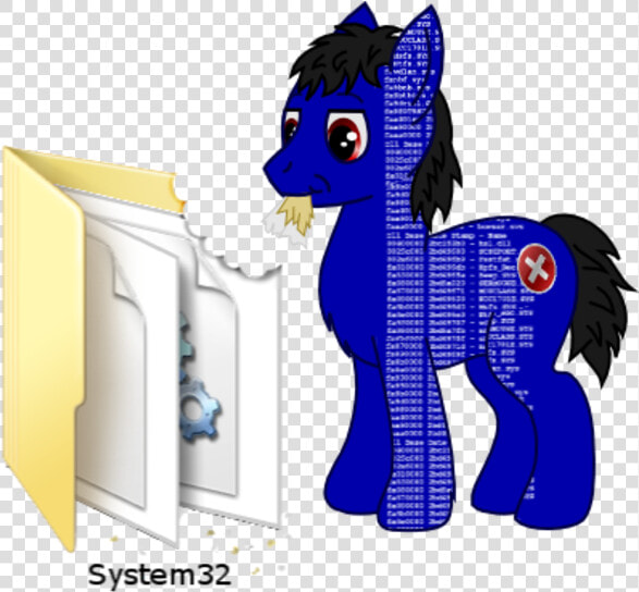 System32 Pony Horse Mammal Vertebrate Horse Like Mammal   Blue Screen Of Death My Little Pony  HD Png DownloadTransparent PNG