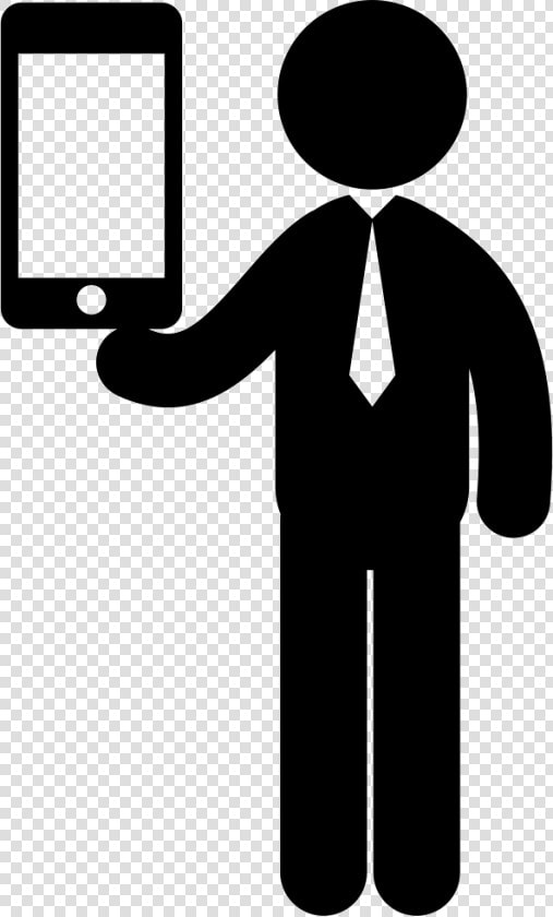 Standing Business Man With A Tablet On Hand   Man With Tablet Icon  HD Png DownloadTransparent PNG