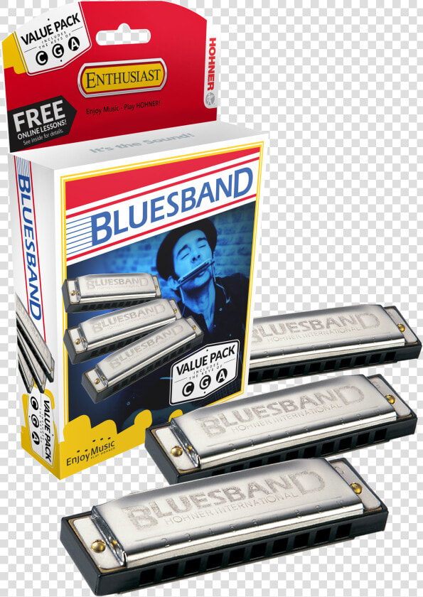 Hohner Blues Band 3 Pack Harmonicas Class   Hohner Bluesband Harmonica  HD Png DownloadTransparent PNG