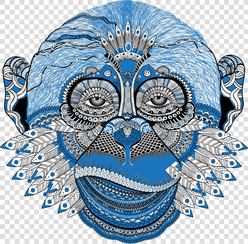 New Years Eve Monkey Clip Arts   Blue Monkey Art  HD Png DownloadTransparent PNG