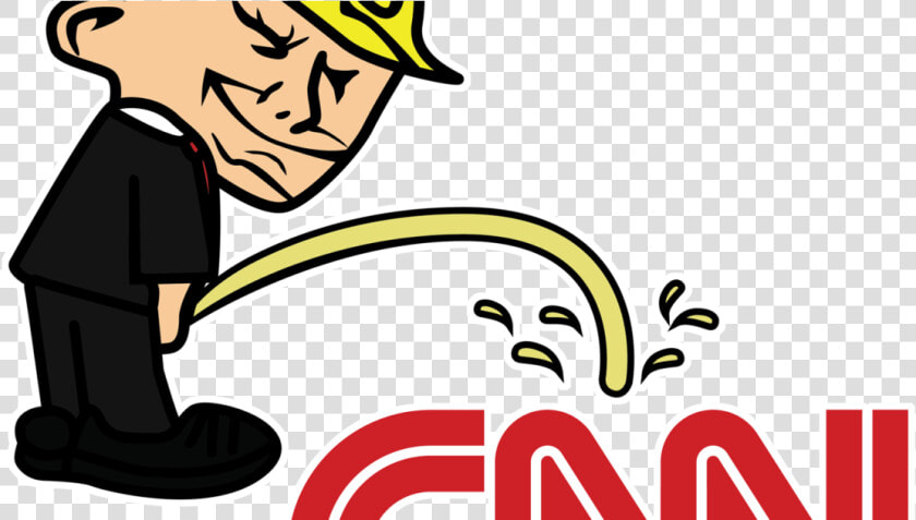 Trump Peeing On Cnn Clipart   Png Download   Trump Peeing On Cnn Sticker  Transparent PngTransparent PNG