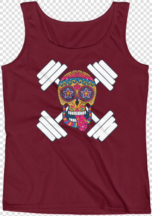 Sugar Skull Anvil Tank   Graphic Tank Tops Womens  HD Png DownloadTransparent PNG