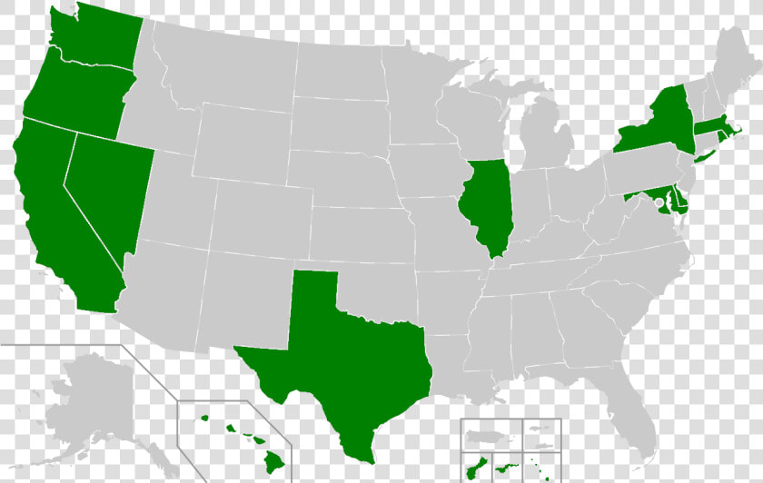 Shark Fin Ban Map Us 2018   States With Red Flag Laws  HD Png DownloadTransparent PNG