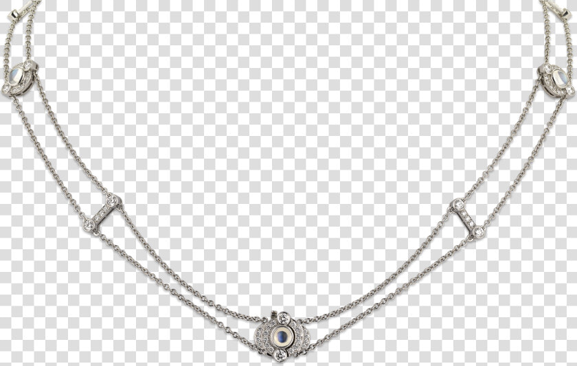 Moonstone And Diamond Double strand Necklace By Tiffany   Necklace  HD Png DownloadTransparent PNG