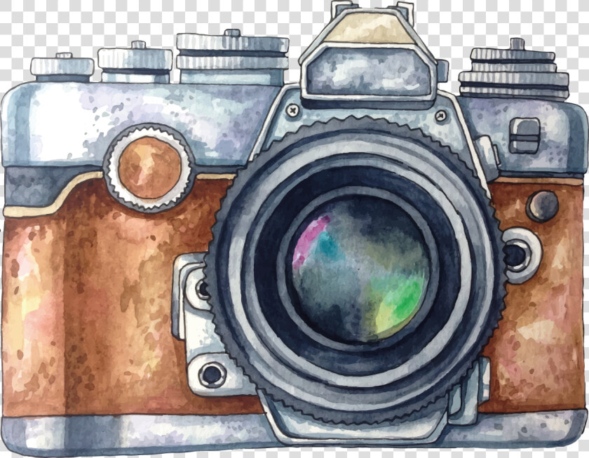 Vector Painted Photography Watercolor Camera Painting   Watercolor Camera Painting  HD Png DownloadTransparent PNG