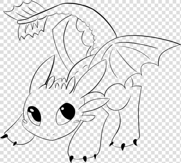 Toothless Lineart By Araly   Easy Baby Toothless Drawing  HD Png DownloadTransparent PNG