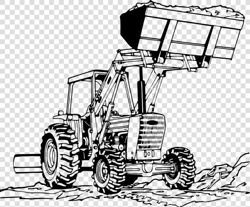 Transparent John Deer Tractor Clipart   Front End Loader Drawing  HD Png DownloadTransparent PNG