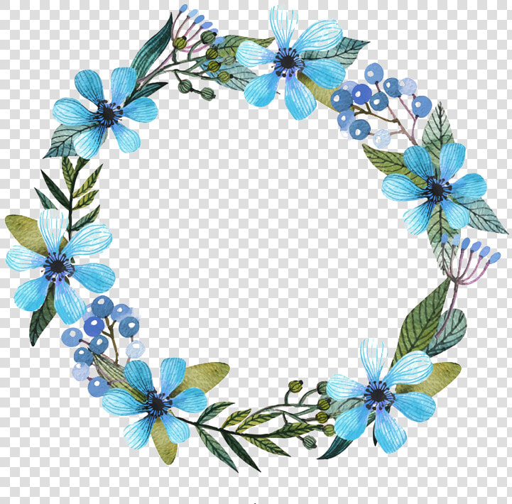 Garland Transparent Blue Flower   Blue Flower Circle Background  HD Png DownloadTransparent PNG