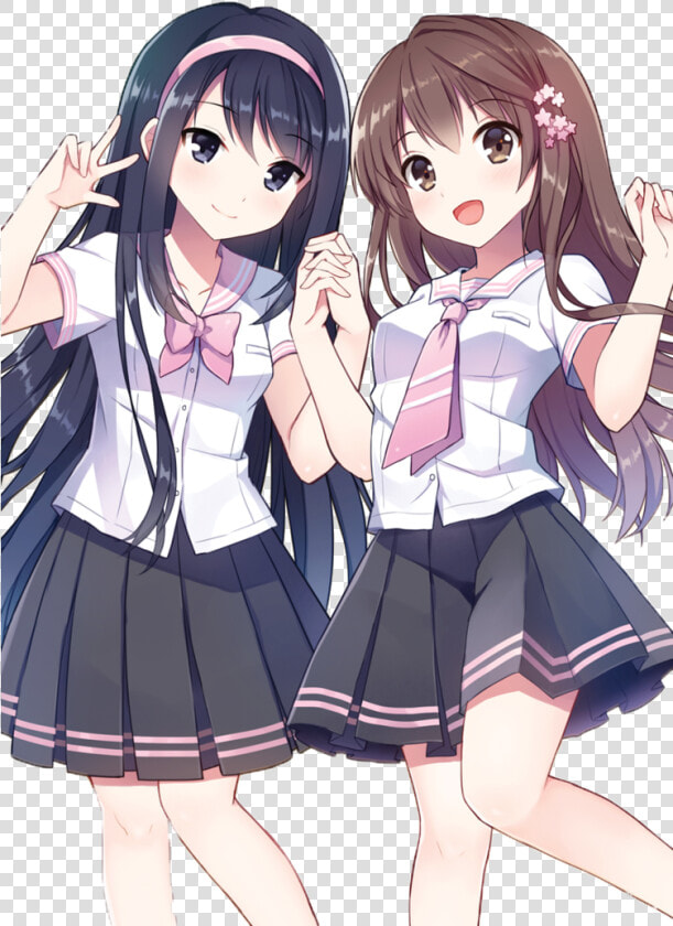 Beautiful Anime Girl  Pretty Anime Girl  Kawaii Anime   Two Anime Girl Best Friends  HD Png DownloadTransparent PNG