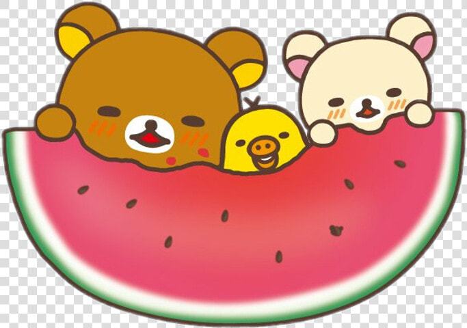 Eating Watermelon Clipart   Rilakkuma Wallpaper Watermelon  HD Png DownloadTransparent PNG