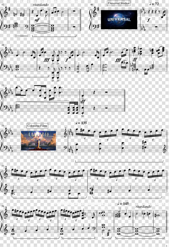 Movie Studios Opening Themes 20th Century Fox  Constantin   Sheet Music  HD Png DownloadTransparent PNG