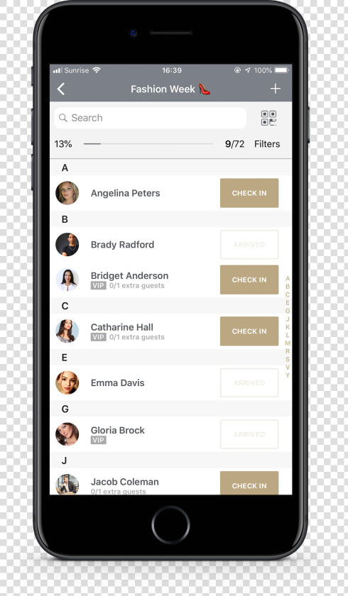 Guest List Screen For Mobile  HD Png DownloadTransparent PNG