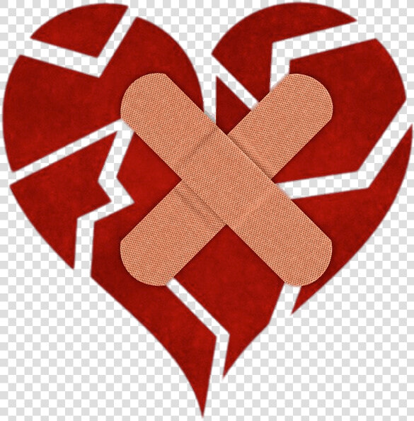 Fragmented Heart With Bandaids   Broken Heart  HD Png DownloadTransparent PNG