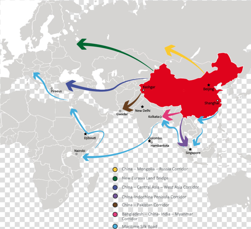 Map Of Belt And Road   Belt And Road Initiative 2019  HD Png DownloadTransparent PNG