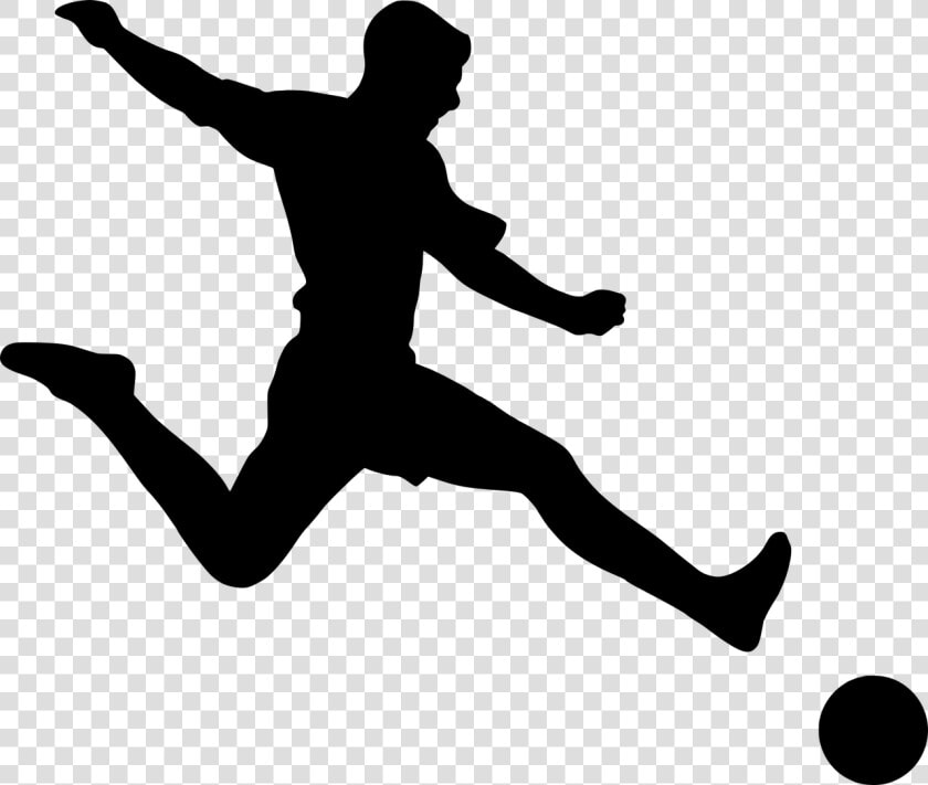 Silhouette  Football  Player  Shooting  Action  Soccer   Football Silhouette  HD Png DownloadTransparent PNG