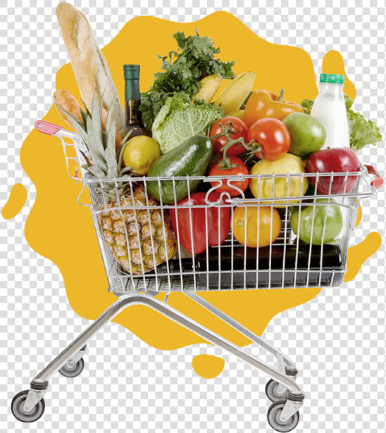 Lista De Compras   Shopping Basket With Stuff  HD Png DownloadTransparent PNG