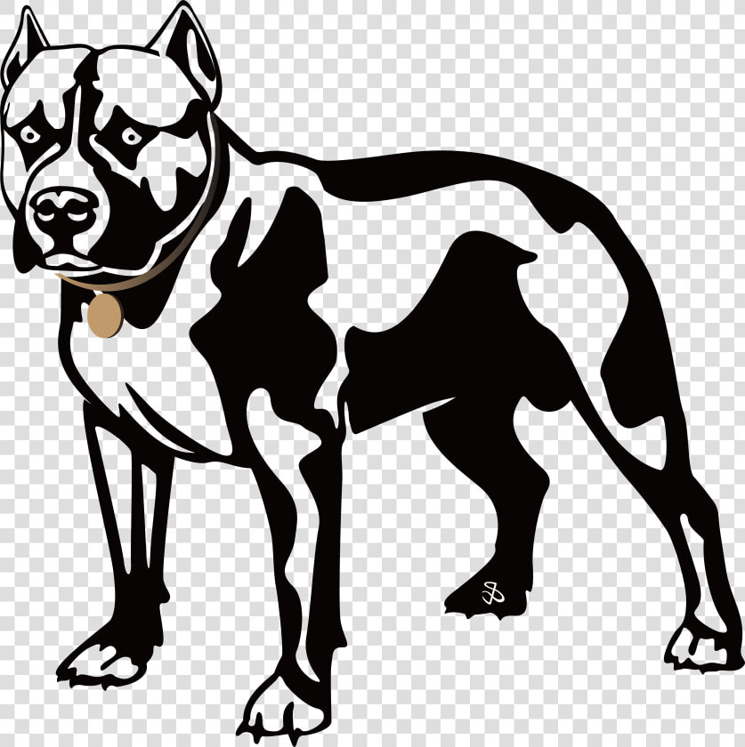 Pitbull Clipart Black White   Pitbull Clipart Black And White  HD Png DownloadTransparent PNG