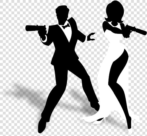 James Bond Theme Gun Barrel Sequence Silhouette   James Bond Theme Silhouette  HD Png DownloadTransparent PNG