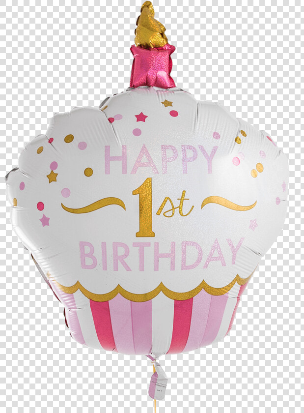 1st Birthday Pink Cupcake Supershape   Hot Air Balloon  HD Png DownloadTransparent PNG