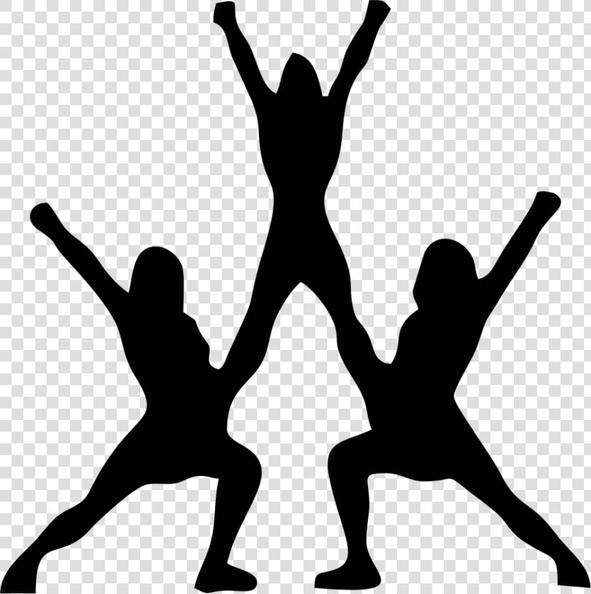 Cheerleading Silhouette Stunt Clip Art   Transparent Background Cheerleading Clipart  HD Png DownloadTransparent PNG