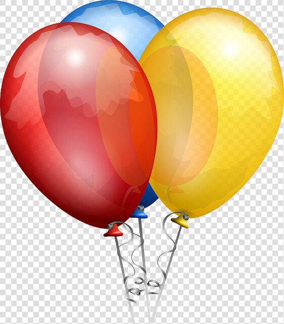 Balloons  Red  Blue  Yellow  Shiny  Helium  Bunch  HD Png DownloadTransparent PNG