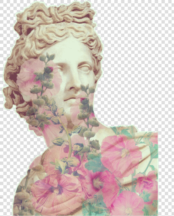  sticker  vintage  statue  hollyhock  flowers  aesthetic   Aesthetic Statue Transparent  HD Png DownloadTransparent PNG