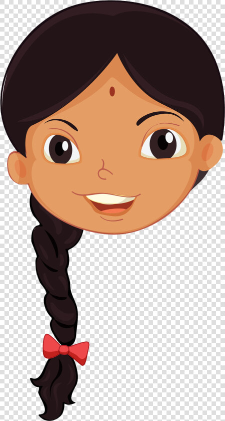 Indian People Girl Clip Art   Indian Girl Face Cartoon  HD Png DownloadTransparent PNG