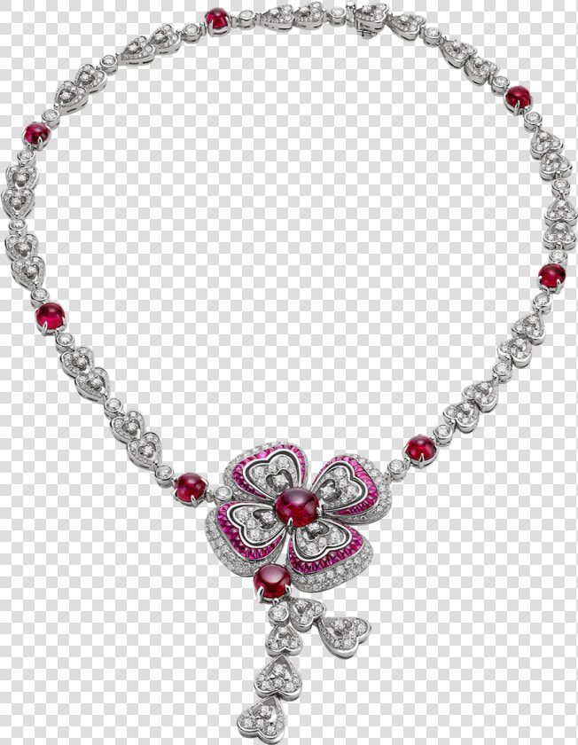 With Its Red hued Flower Crowned By A Cabochon Ruby   Necklace  HD Png DownloadTransparent PNG