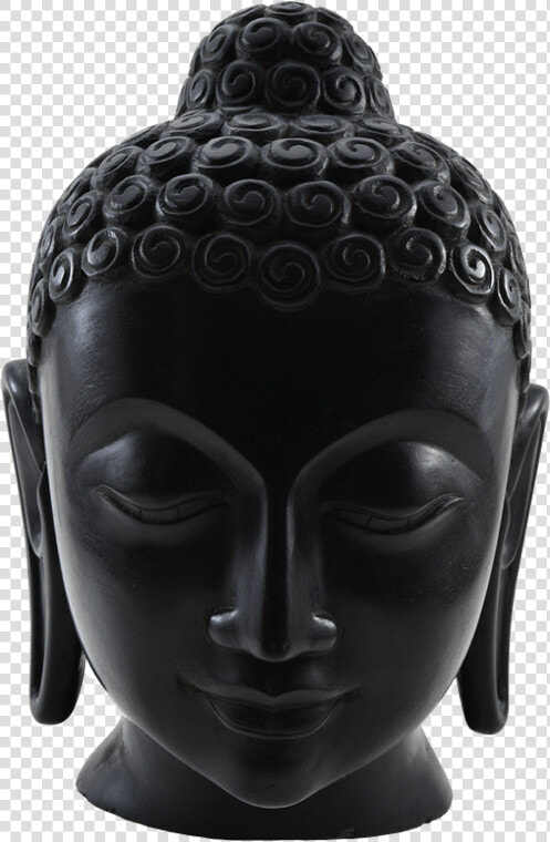 Transparent Buddha Png   Black Stone Buddha Head Statue  Png DownloadTransparent PNG