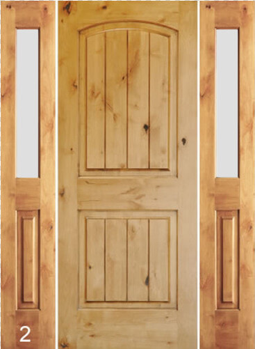 Krosswood Knotty Alder 2 Panel Top Rail Arch With V   Home Door  HD Png DownloadTransparent PNG