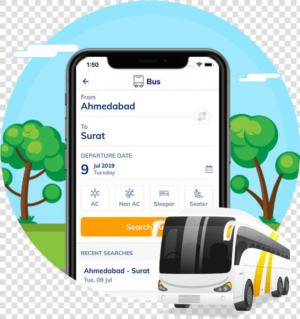 Online Bus Booking On Cubber  HD Png DownloadTransparent PNG